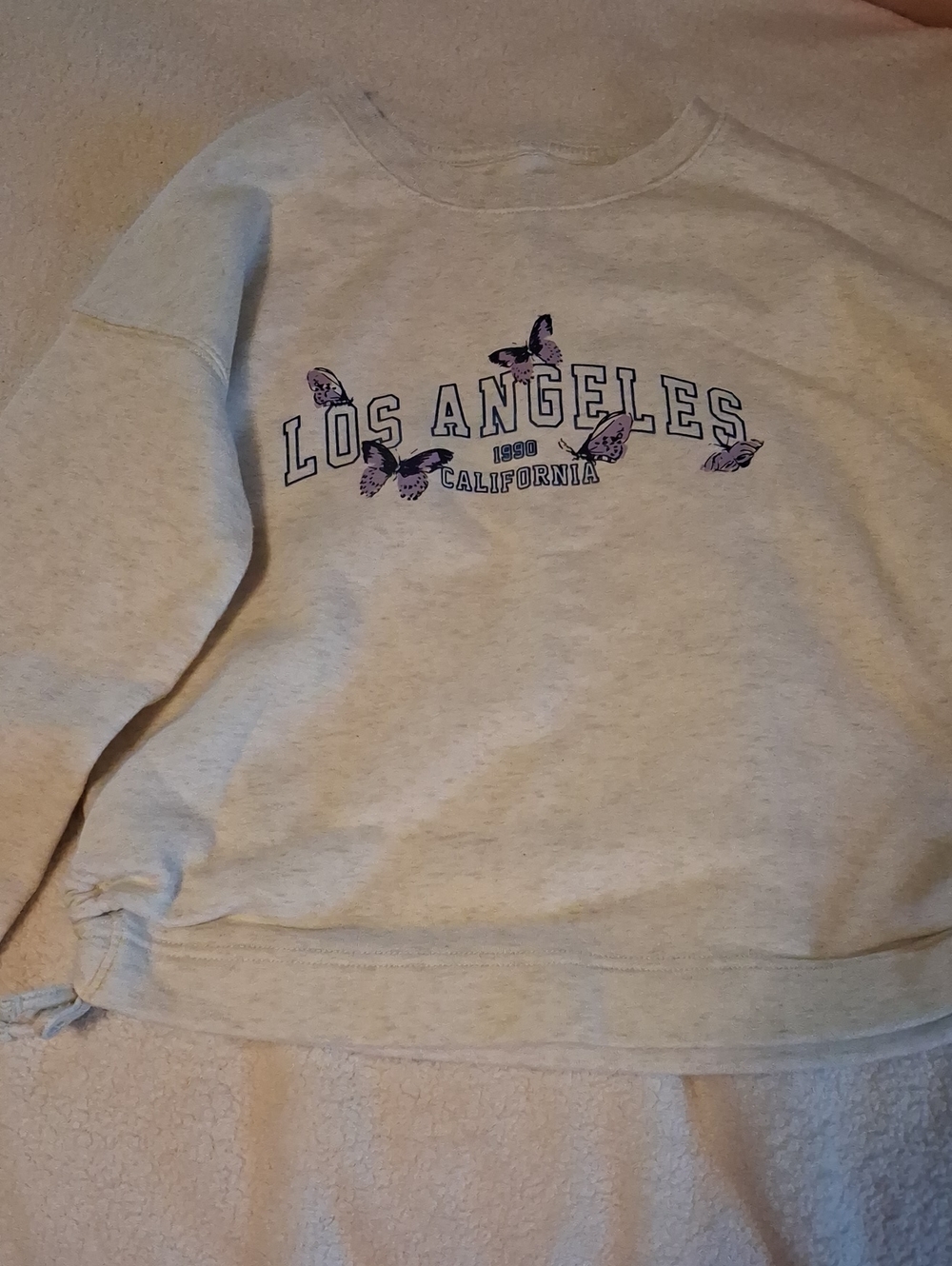 Los Angeles Butterfly Crewneck Sweatshirt - Light Gray